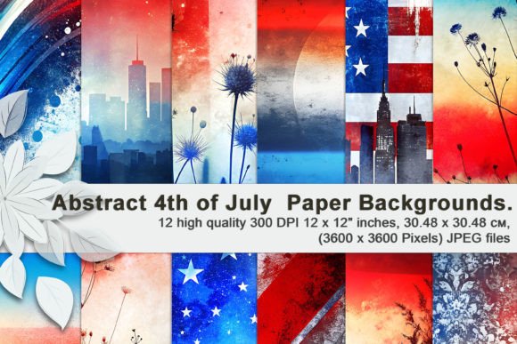 Celebrate with Abstract 4th of July Paper Backgrounds