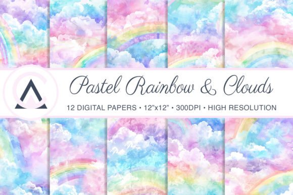 Effortless Charm: Integrating Seamless Pastel Rainbow Sky Backgrounds