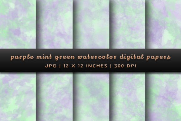 Elevate Your Designs with Purple Mint Green Watercolor Backgrounds