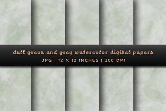 Elevate Your Projects with Dull Green and Grey Watercolor Digital Papers