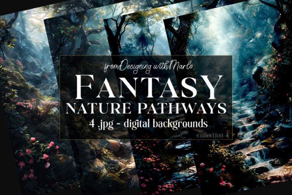 Enchanting Paths: Fantasy Nature Trails Backgrounds 4