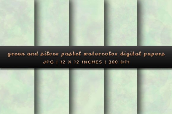 Green and Silver Watercolor Backgrounds for Creative Projects