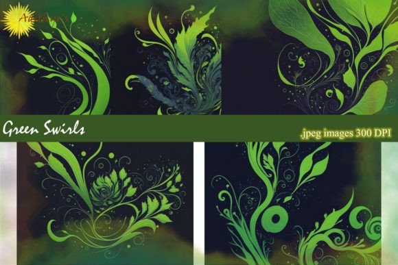 Green Swirls Backgrounds: Vibrant Designs for Your Projects