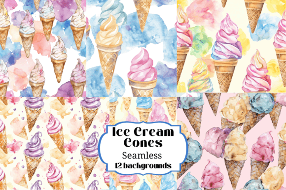 Ice Cream Cones Seamless Backgrounds: A Sweet Design Solution