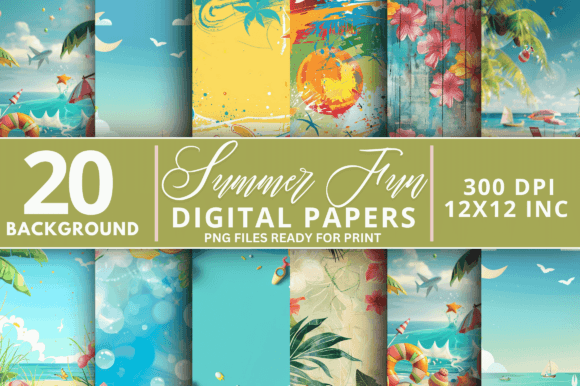 Infuse Warmth Into Your Designs with Summer Fun Digital Paper Backgrounds