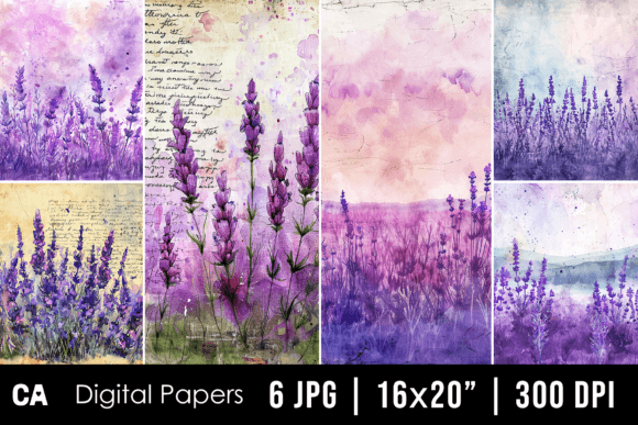 Lavender Junk Journal Page Backgrounds: A Designer's Guide