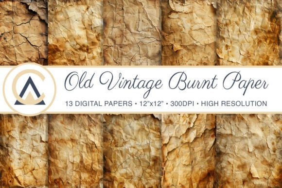 Old Vintage Burnt Paper Backgrounds: Authentic Texture for Your Designs