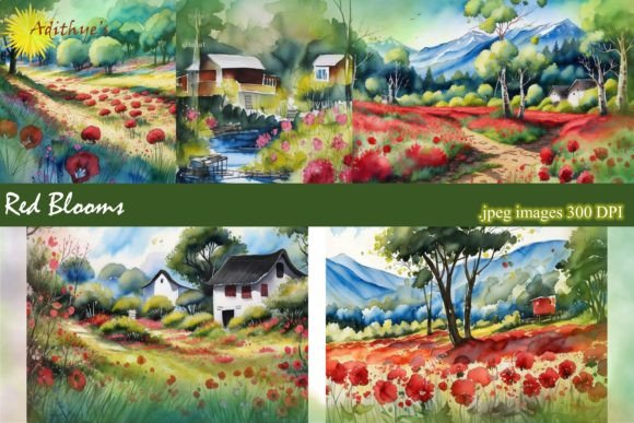 Red Blooms Backgrounds: Vibrant Floral Assets for Designers