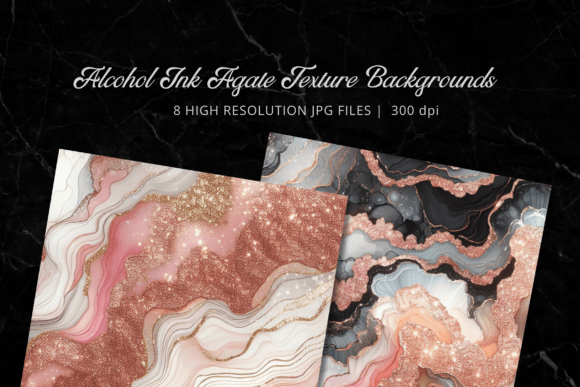 Sparkling Agate: Alcohol Ink Backgrounds for Designers