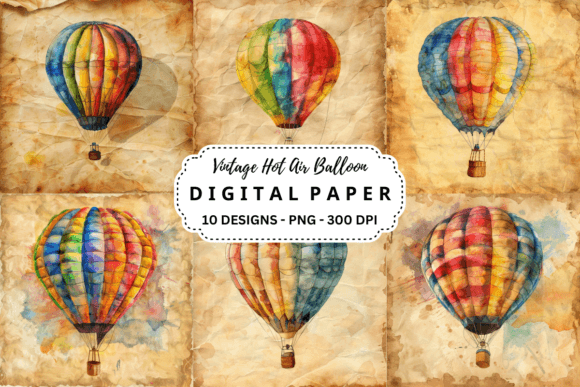 Timeless Skies: Using Vintage Hot Air Balloon Backgrounds in Modern Design