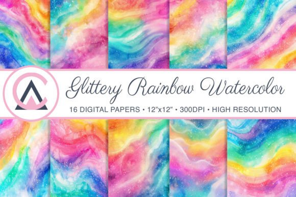 Unleashing Vibrant Creativity with Rainbow Watercolor Glitter Backgrounds