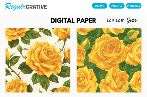 Yellow Roses Digital Paper: A Designer's Floral Toolkit